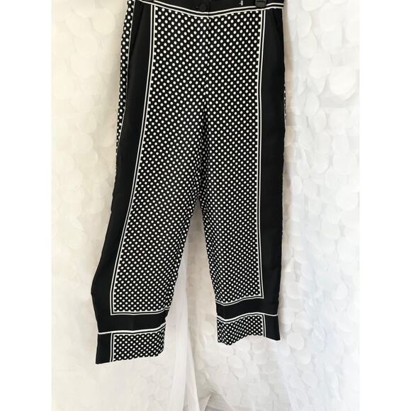 J Crew Marie Marot womens 6 Polka Dot Wide Leg Pants Satin Side Stripes hi rise - Picture 2 of 8